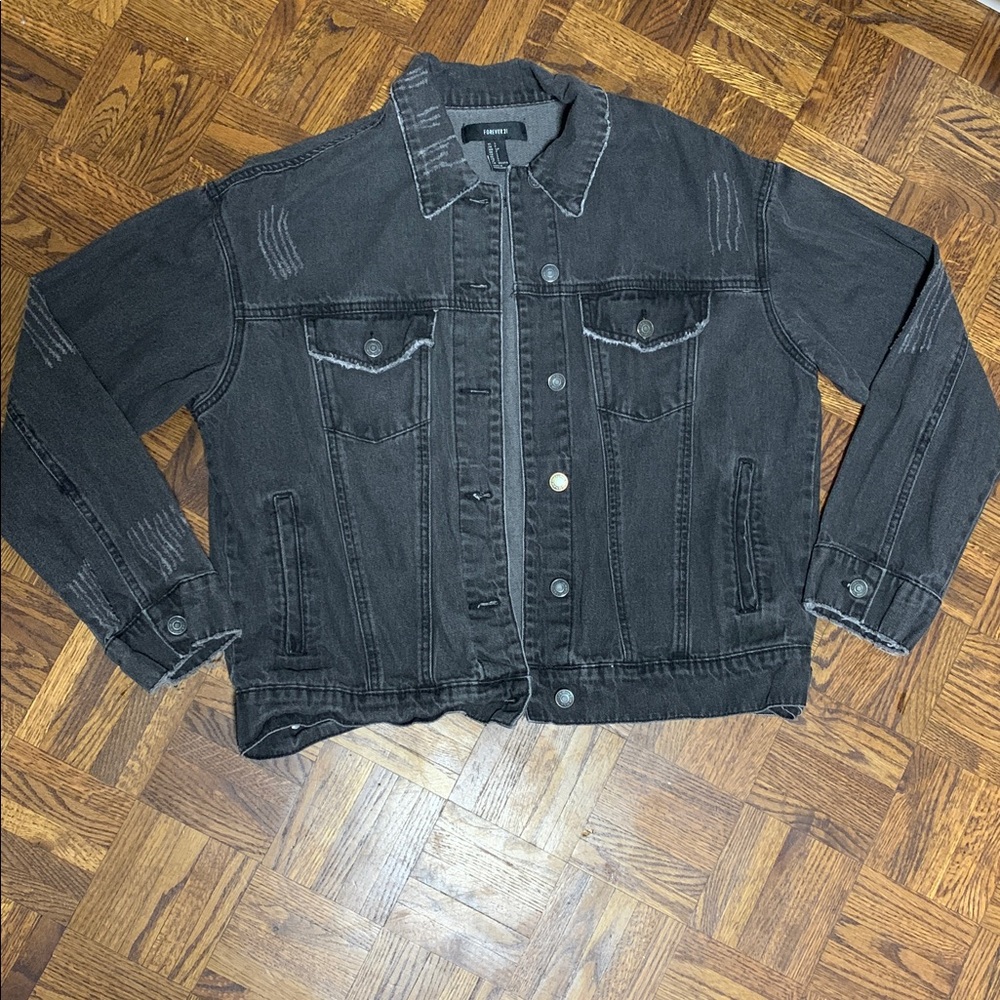 Forever 21 Grunge Denim Jacket